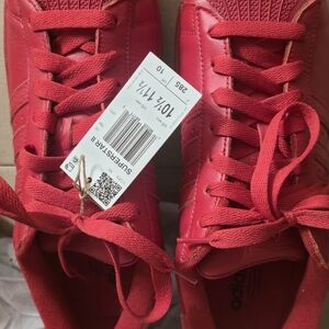 adidas Red Superstar II Leather Sneakers